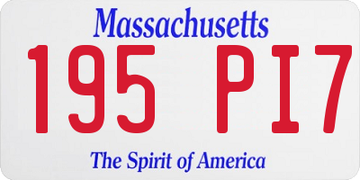 MA license plate 195PI7