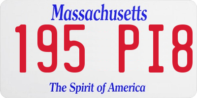 MA license plate 195PI8