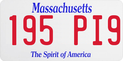 MA license plate 195PI9