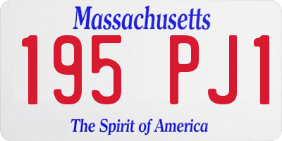 MA license plate 195PJ1