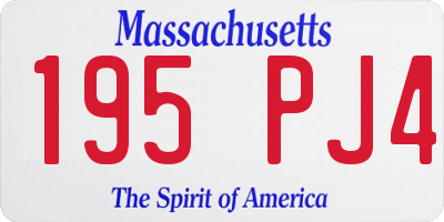 MA license plate 195PJ4