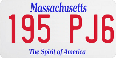 MA license plate 195PJ6