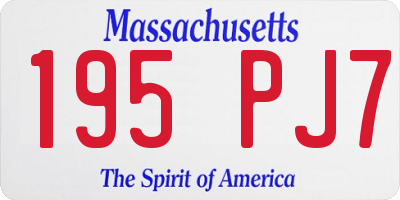 MA license plate 195PJ7