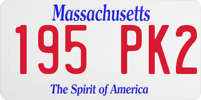 MA license plate 195PK2