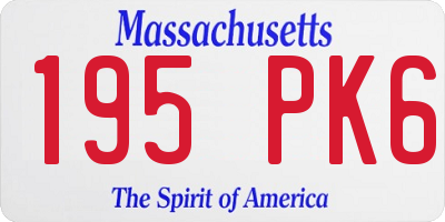 MA license plate 195PK6