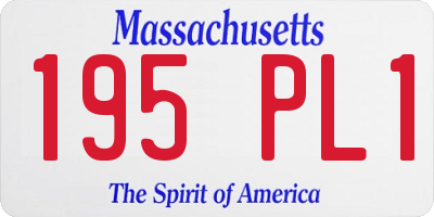 MA license plate 195PL1
