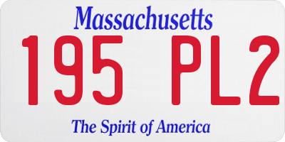 MA license plate 195PL2