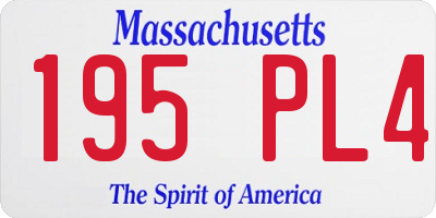 MA license plate 195PL4