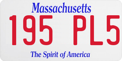 MA license plate 195PL5