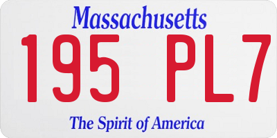 MA license plate 195PL7