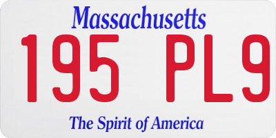 MA license plate 195PL9