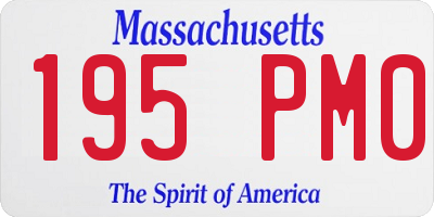 MA license plate 195PM0