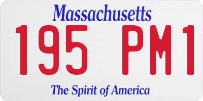 MA license plate 195PM1