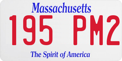 MA license plate 195PM2