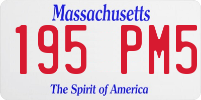 MA license plate 195PM5