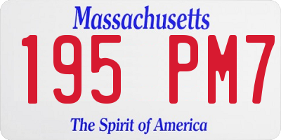 MA license plate 195PM7