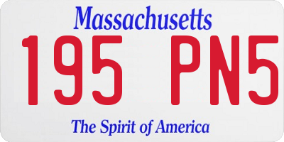 MA license plate 195PN5