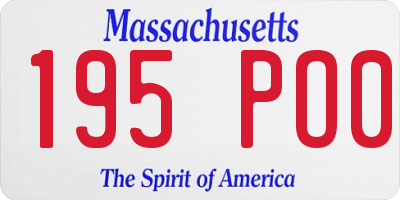 MA license plate 195PO0