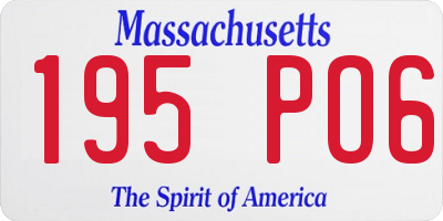 MA license plate 195PO6