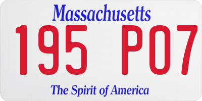 MA license plate 195PO7