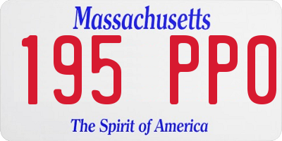 MA license plate 195PP0
