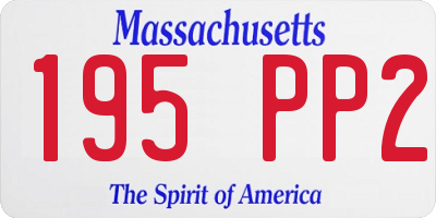 MA license plate 195PP2