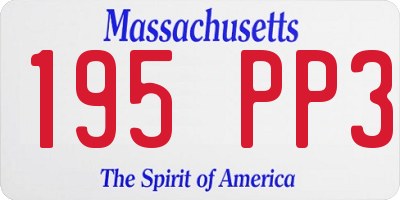 MA license plate 195PP3