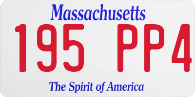 MA license plate 195PP4