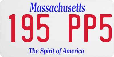 MA license plate 195PP5