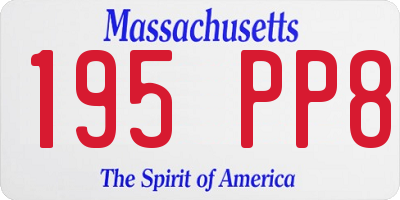 MA license plate 195PP8