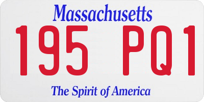 MA license plate 195PQ1