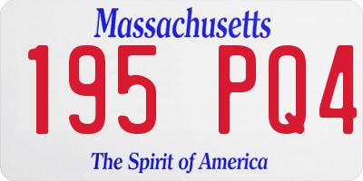 MA license plate 195PQ4