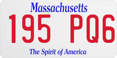 MA license plate 195PQ6