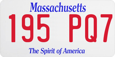 MA license plate 195PQ7