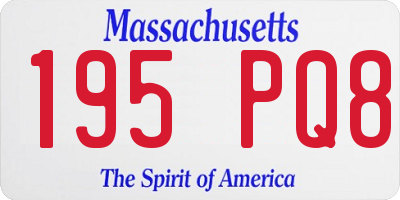 MA license plate 195PQ8