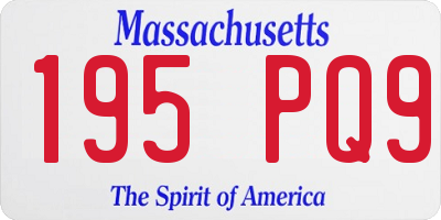 MA license plate 195PQ9