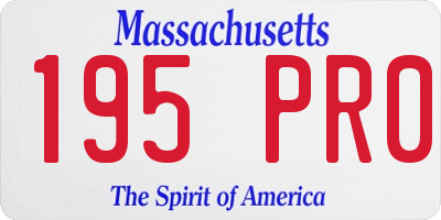 MA license plate 195PR0