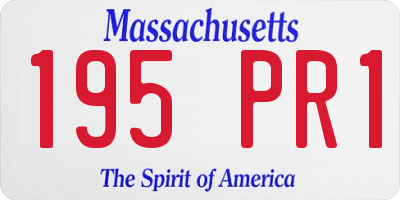 MA license plate 195PR1