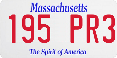MA license plate 195PR3