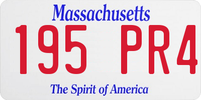 MA license plate 195PR4
