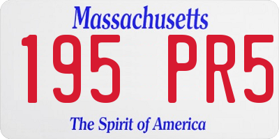 MA license plate 195PR5
