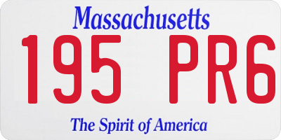 MA license plate 195PR6