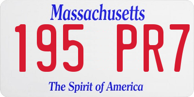 MA license plate 195PR7
