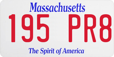 MA license plate 195PR8