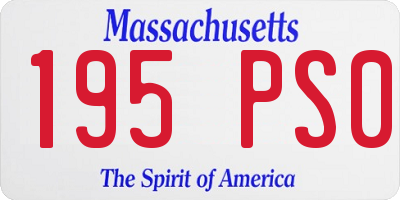 MA license plate 195PS0