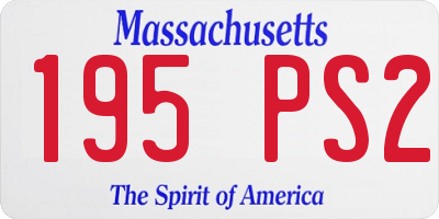 MA license plate 195PS2