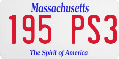MA license plate 195PS3