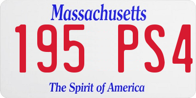 MA license plate 195PS4
