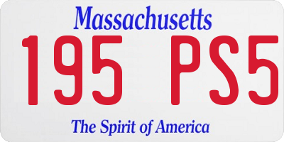 MA license plate 195PS5