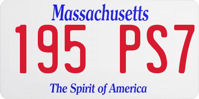 MA license plate 195PS7